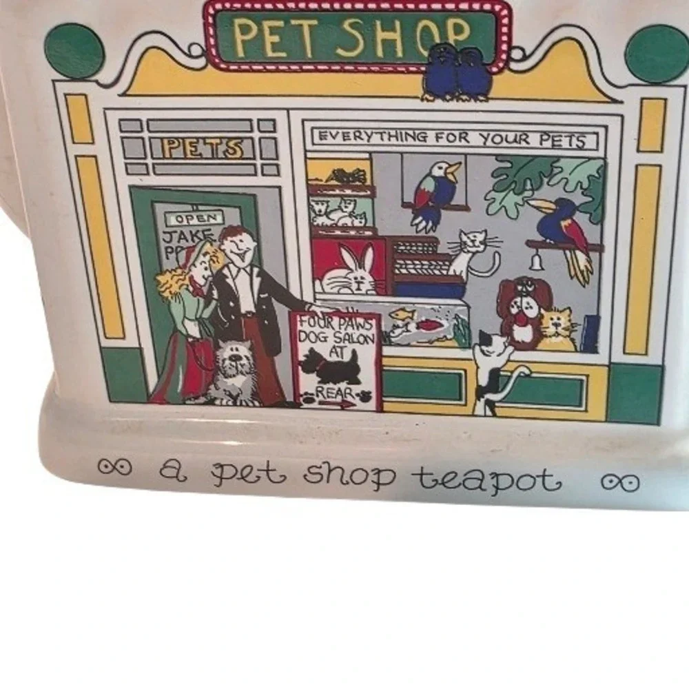 Vintage 70s Wade England Pet Shop Teapot, Kitchen Shelf Decor READ